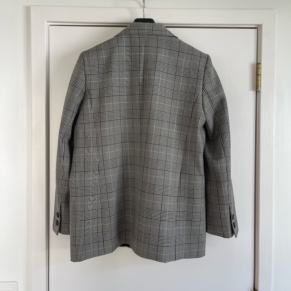 Ganni Prince of Wales Checked Woven Blazer - Picture 8 of 9